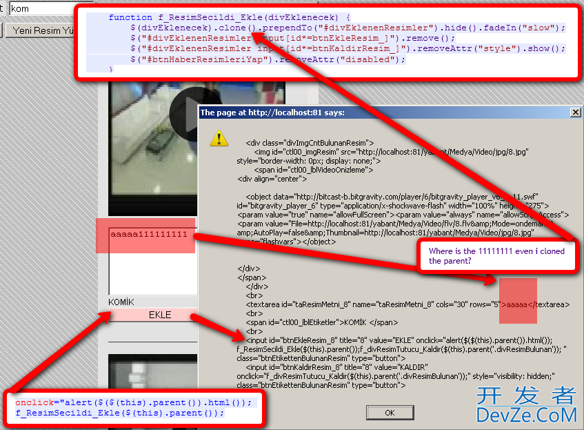 $(...parent()).html() didn't capture the textarea content