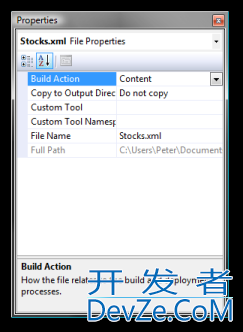 I added a new XML file to my solution, but when I press F5 to test it I can't find the .xml file in the Debug folder