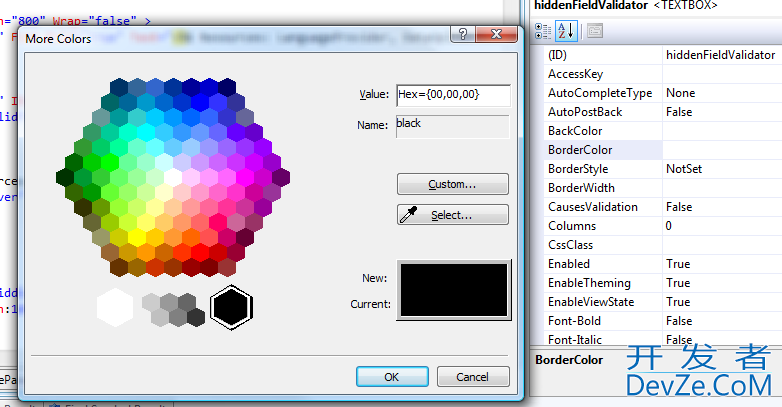 How do I use the web colour editor in my own property grid?
