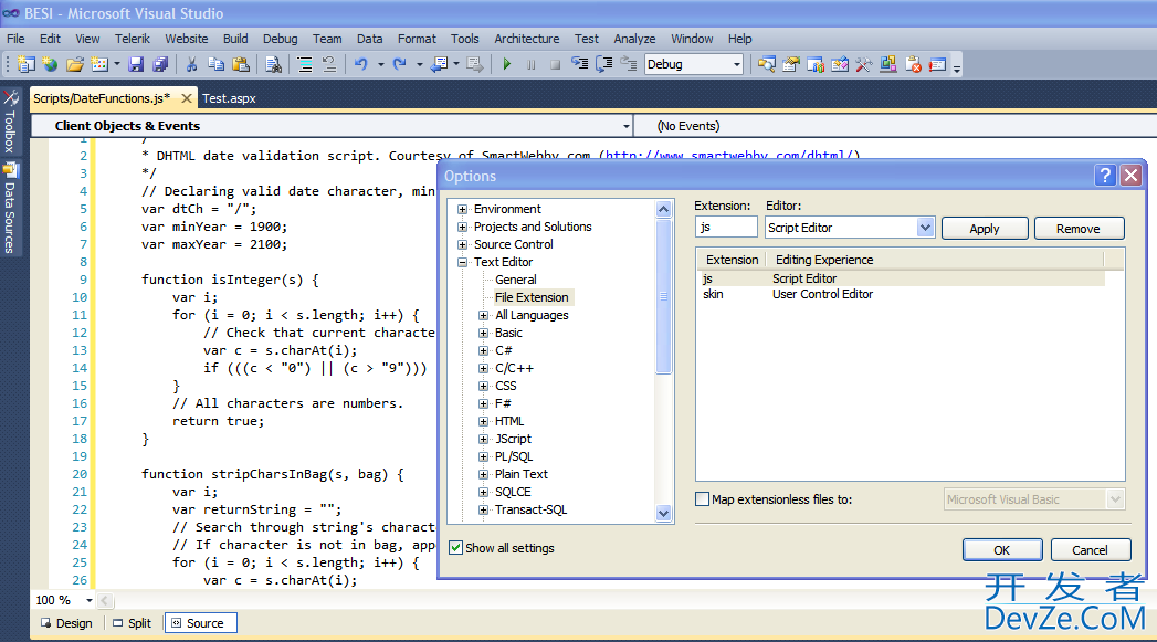 VS2010: Syntax Color Highlighting and Intellisense in a JS file