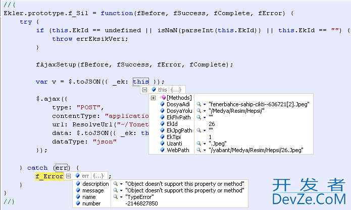 toJSON "Object doesn't support this property or method"