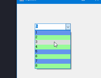C#实现ComboBox变色的示例代码