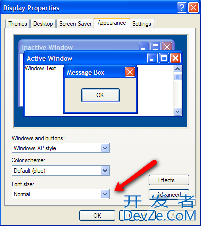 Unload event when changing font size in Windows XP