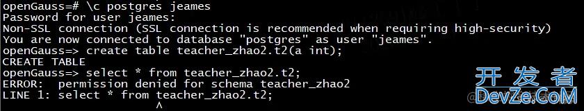 openGauss的SCHEMA的原理及管理介绍