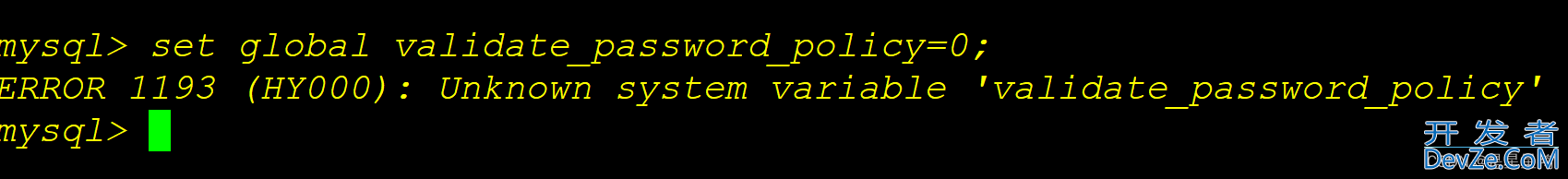 MySQL修改安全策略时报错:ERROR 1193 (HY000)的解决办法