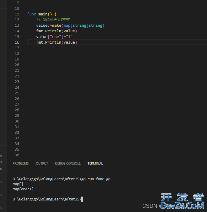 Golang中map的三种声明定义方式实现