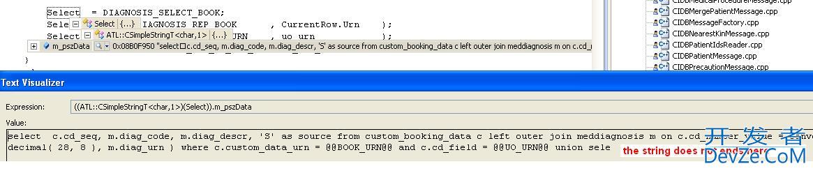 Why strings are shown partially in the Visual Studio 2008 debugger?
