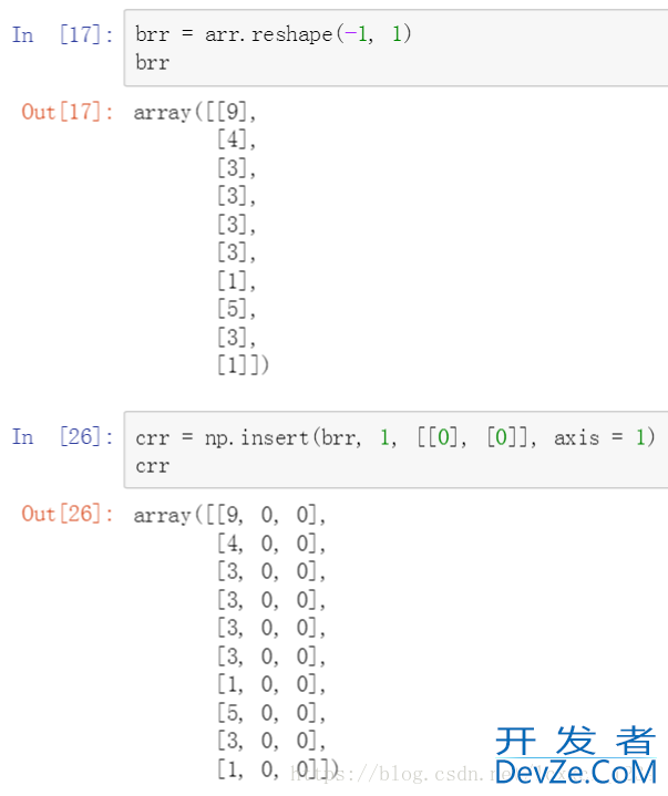numpy.insert用法及内插插0的方法