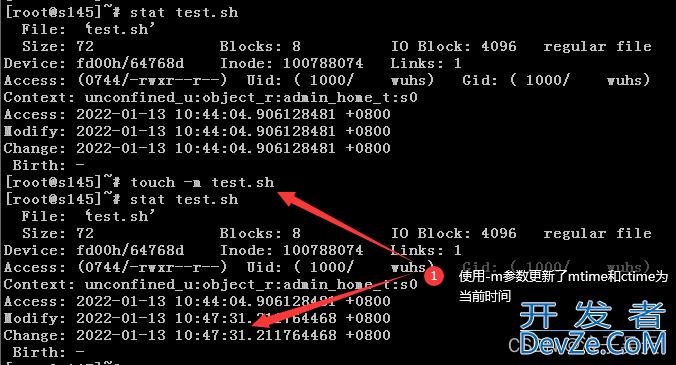 Linux touch命令使用示例