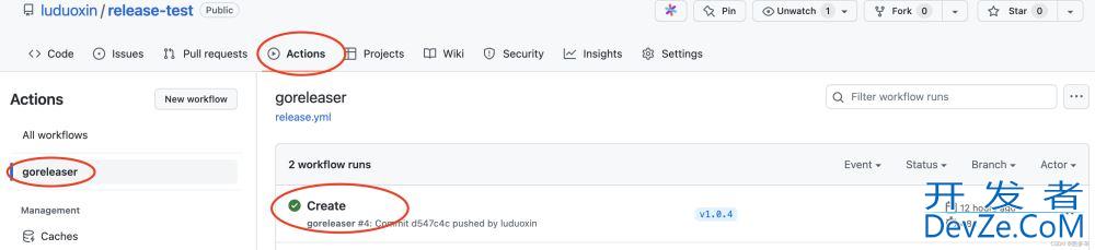 Golang项目在github创建release后自动生成二进制文件的方法