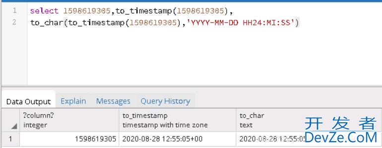 Postgresql之时间戳long,TimeStamp,Date,String互转方式