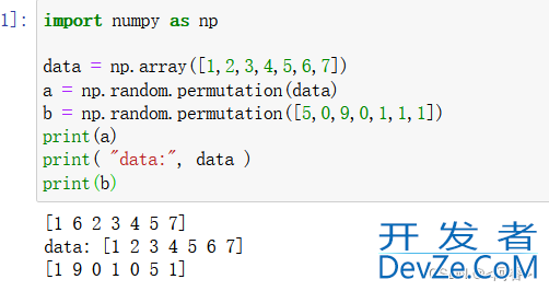 python中np.random.permutation函数实例详解