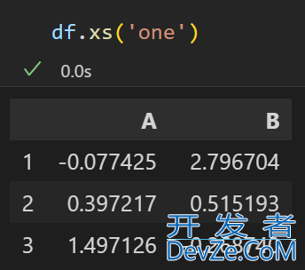 Python中DataFrame中的xs用法