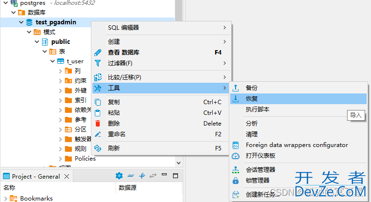 postgresql数据库导出和导入及常用的数据库管理工具