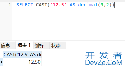 关于SQL的cast()函数解析