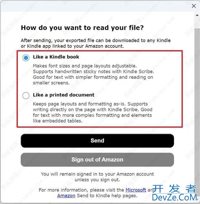 Win11怎么将Word文档发送到亚马逊Kindle?