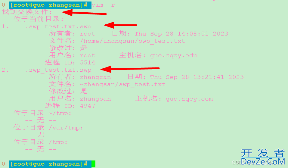 Linux CentOS7 vim临时文件使用