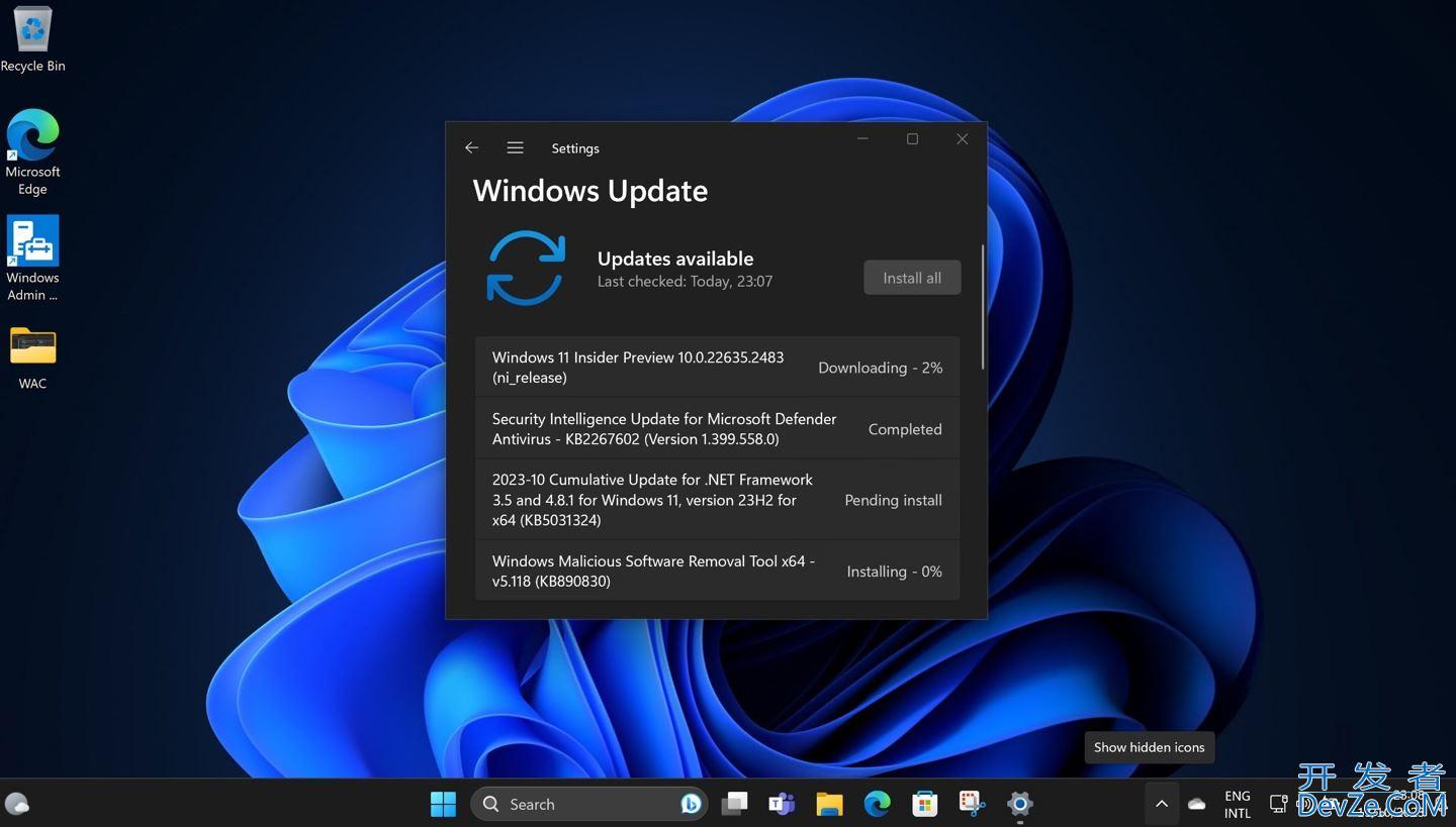 Win11 Beta 22635.2483预览版发布(附KB5031451更新与修复内容汇总)