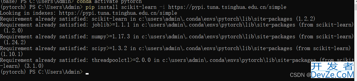 anaconda虚拟环境python sklearn库的安装过程