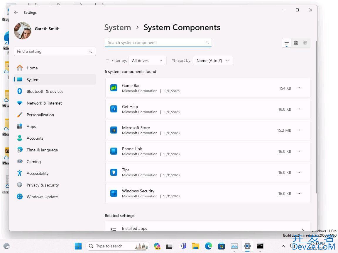 Win11 23H2新增系统组件类别 可一键查看所有预装App