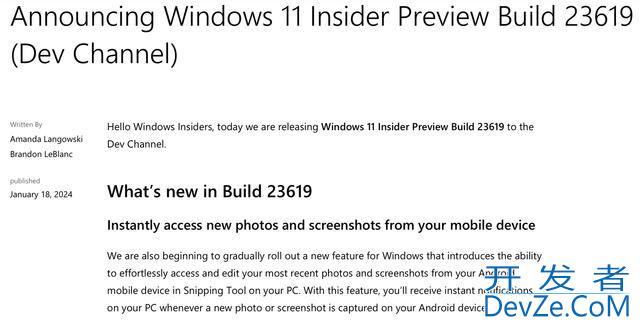 Win11 Dev 预览版 Build 23619 发布(附更新修复内容汇总)