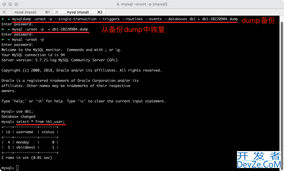 SpringBoot数据库恢复的两种方法mysqldump和mysqlbinlog