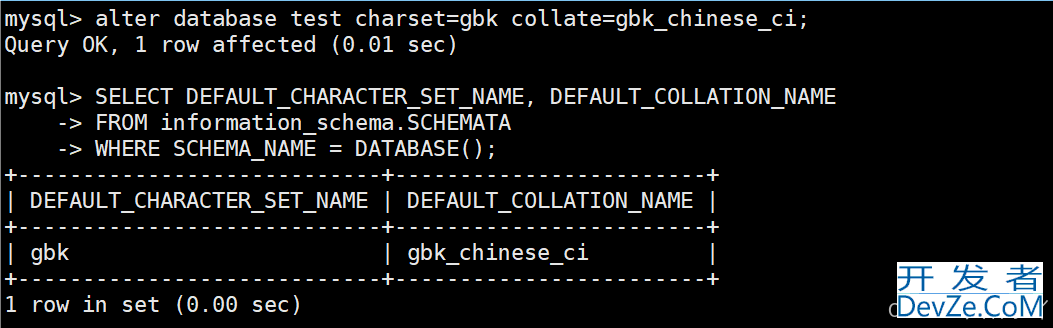 MySQL对数据库和表进行DDL命令的操作代码