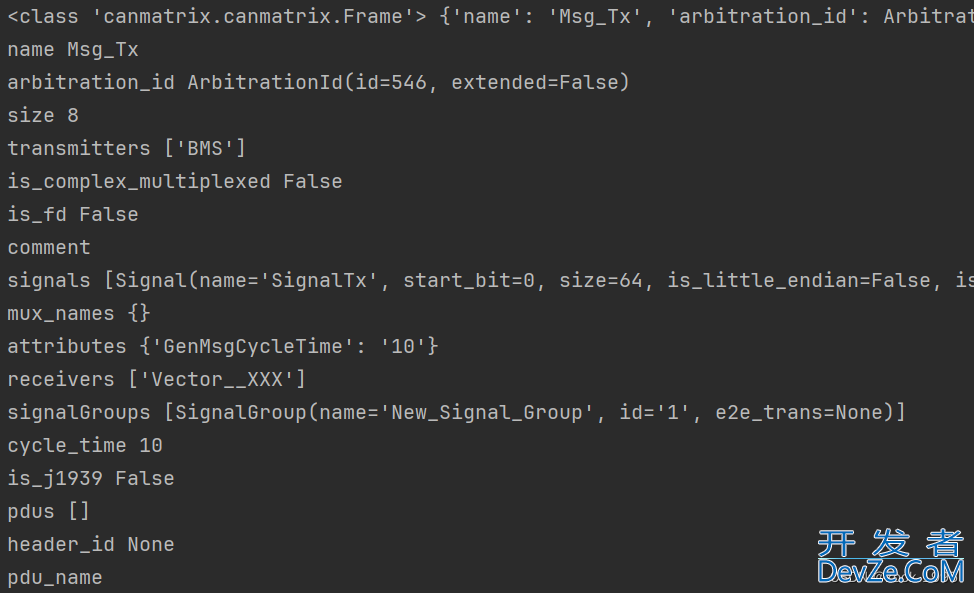Python中canmatrix解析dbc文件应用常见示例