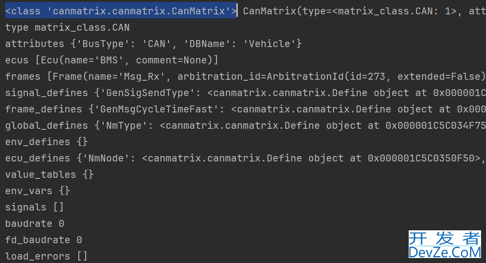 Python中canmatrix解析dbc文件应用常见示例