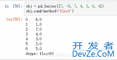 pandas中Series和DataFrame的rank方法解析
