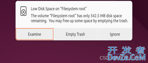 Ubuntu文件系统磁盘空间不足报错low disk space on filesystem root的解决方案