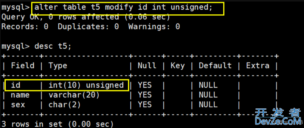 MySQL中关于表的约束