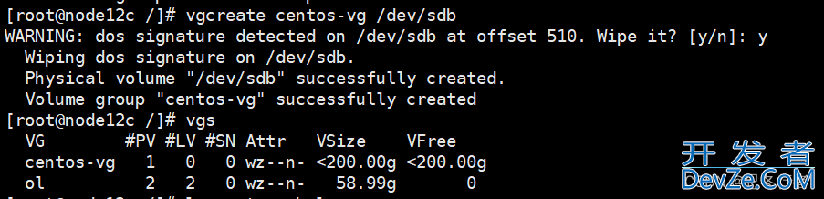 vmware的Linux虚拟机创建新的卷组VG方式