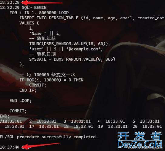 Oracle批量投入数据方法总结