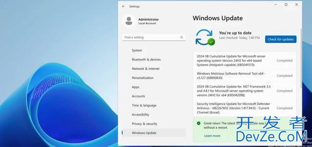 微软正为 Win11 24H2 企业版测试热补丁:仅需一年四次重启