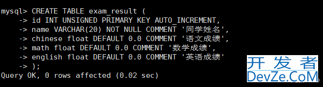 MySQL表的CURD使用