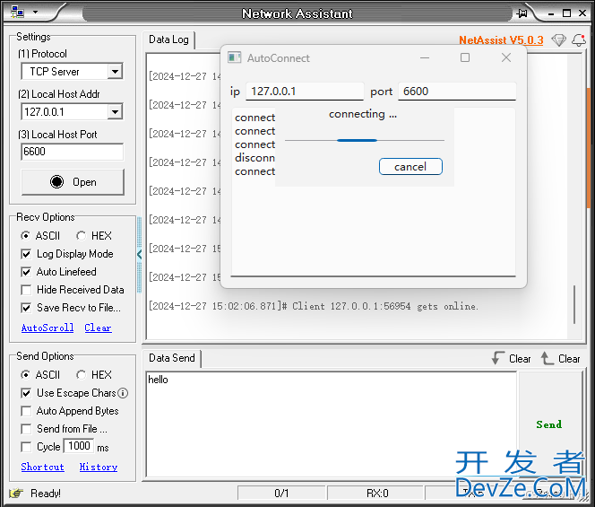 QT实现TCP客户端自动连接