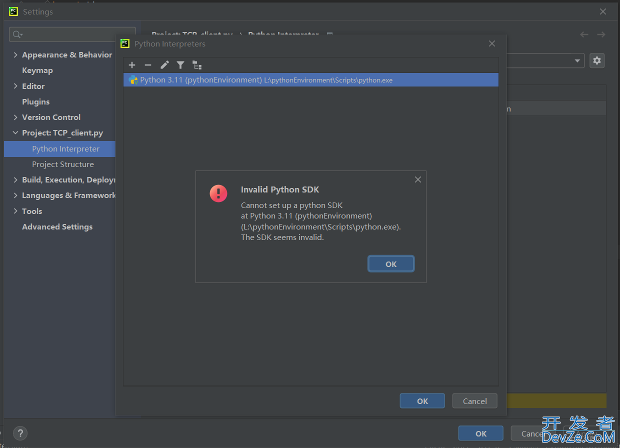 解决Cannot set up a python SDK at Python问题