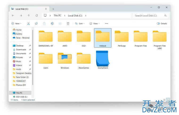 用户反馈:Win11安装4月累积更新KB5055523后C盘多出inetpub空文件夹