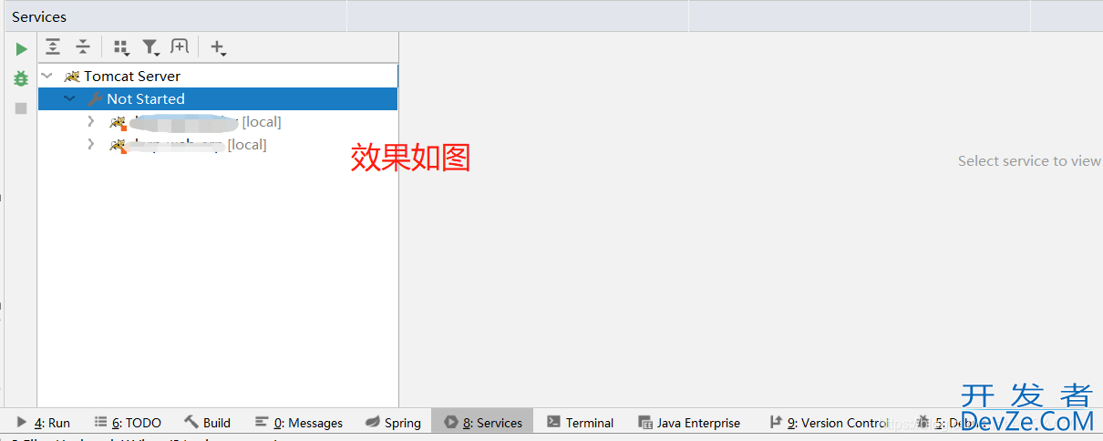 idea下的工具栏中services不见了,如何调用出来