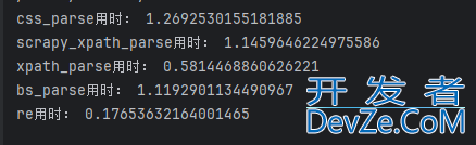 Python中五种不同解析库的应用与提取速度对比