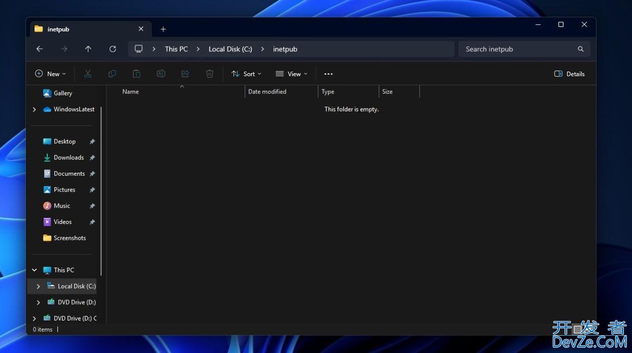 微软为Win11/Win10新PowerShell脚本:恢复C盘已删inetpub文件夹