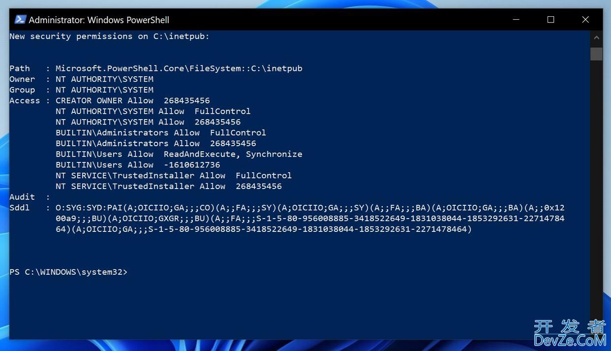 微软为Win11/Win10新PowerShell脚本:恢复C盘已删inetpub文件夹