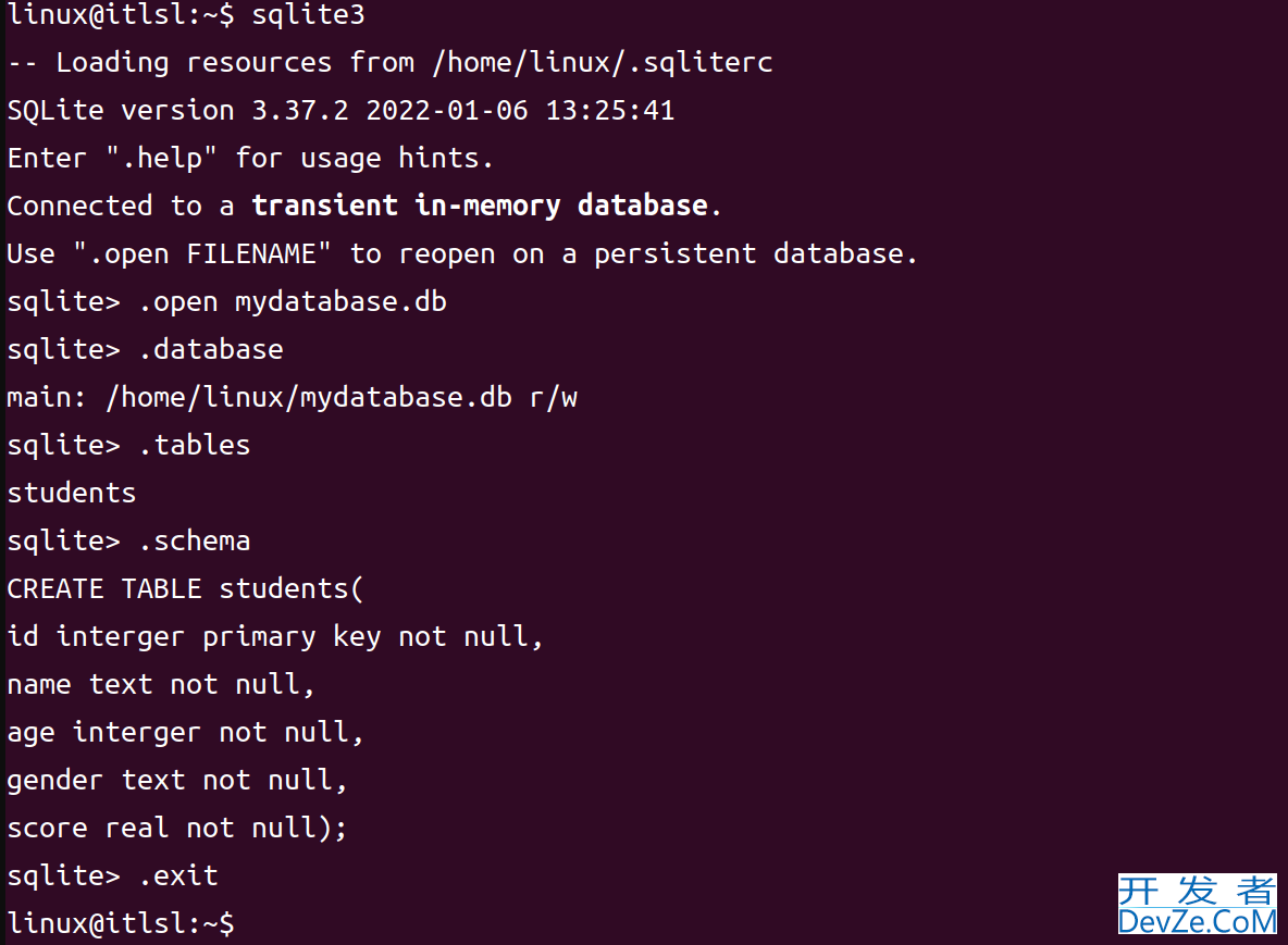 Linux系统上sqlite3的使用操作实例