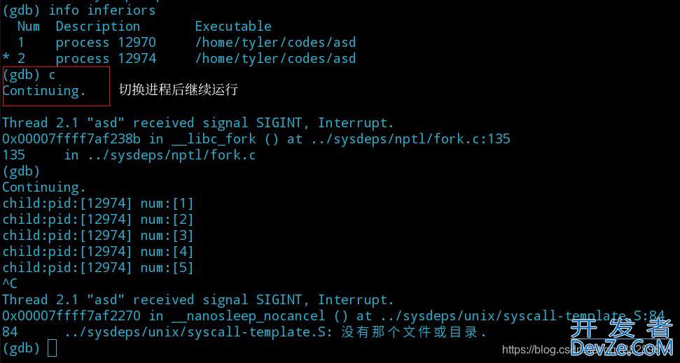 Linux gdb多进程、多线程调试过程