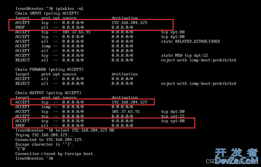 Linux上使用telnet连接本机IP地址端口方式