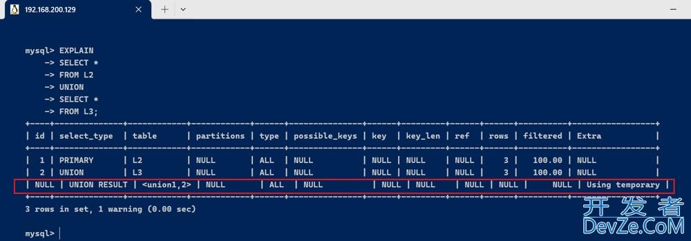MySQL中的EXPLAIN用法及解读