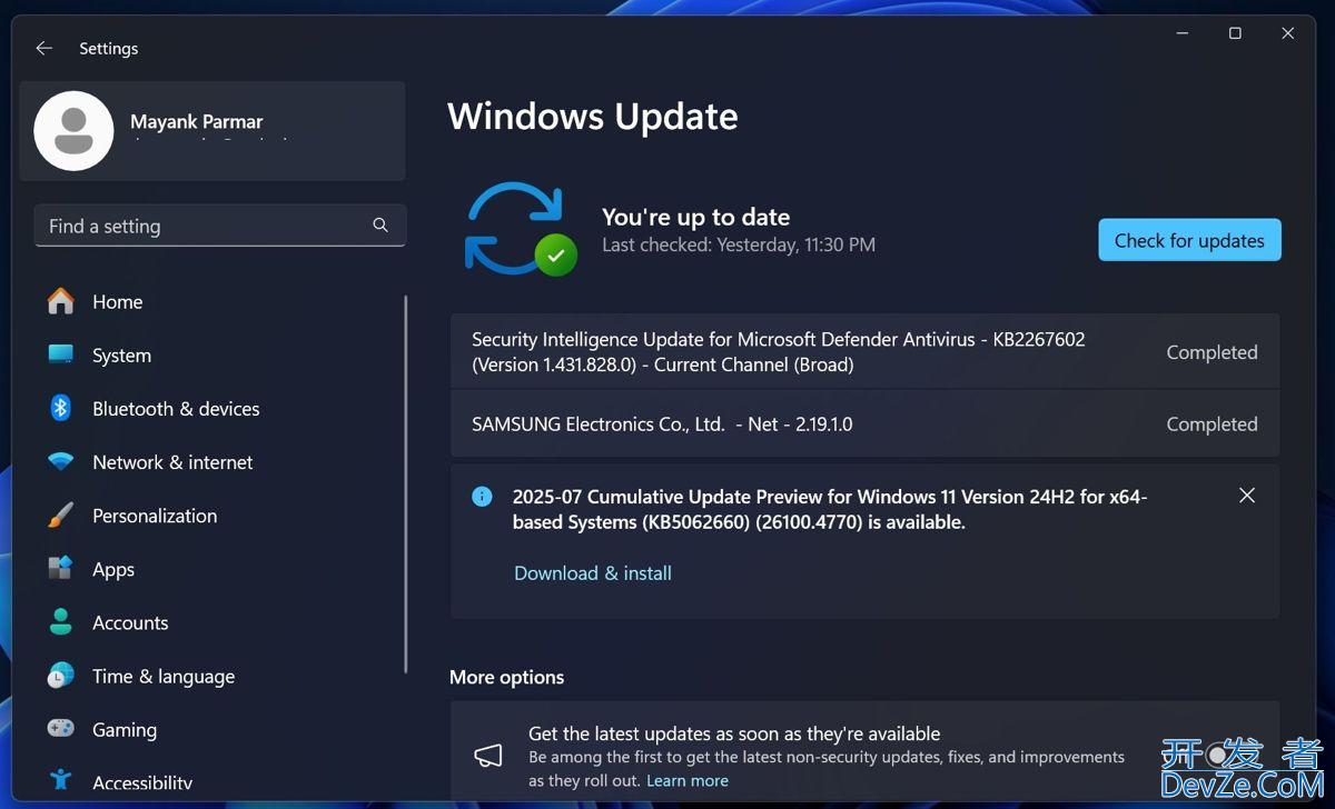 Win11 24H2 7月可选更新KB5062660发布:增强AI+PC功能体验