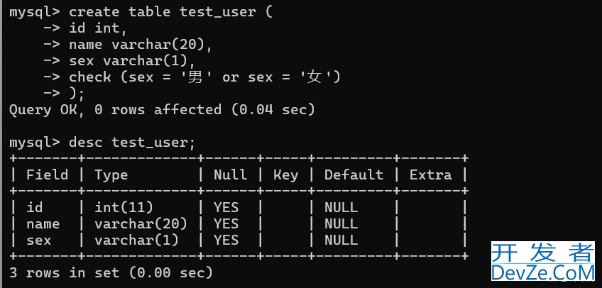 MySQL数据库约束和多表查询实例代码