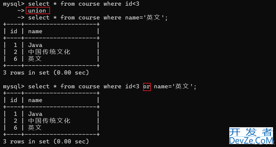 MySQL数据库约束和多表查询实例代码